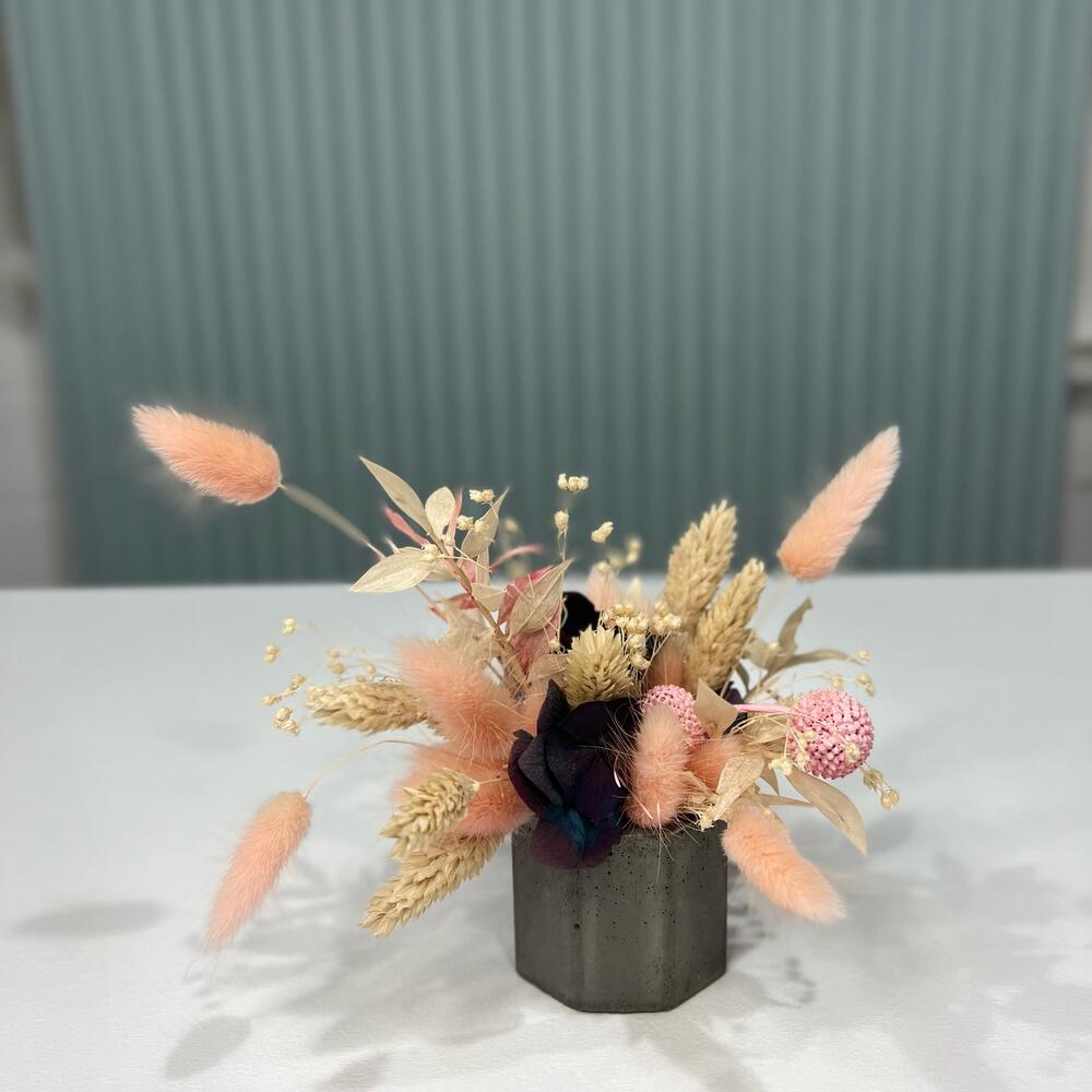 Кашпо мини с сухоцветами